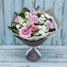 Букет цветов из:  Герберы, Альстромерии и Хризантемы в Устюжне