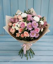Букет цветов из:  Хризантемы, Розы и Альстромерии #REPLACE_PRED# Устюжне