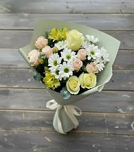 Букет цветов из:  Альстромерии, Розы и Хризантемы в Устюжне