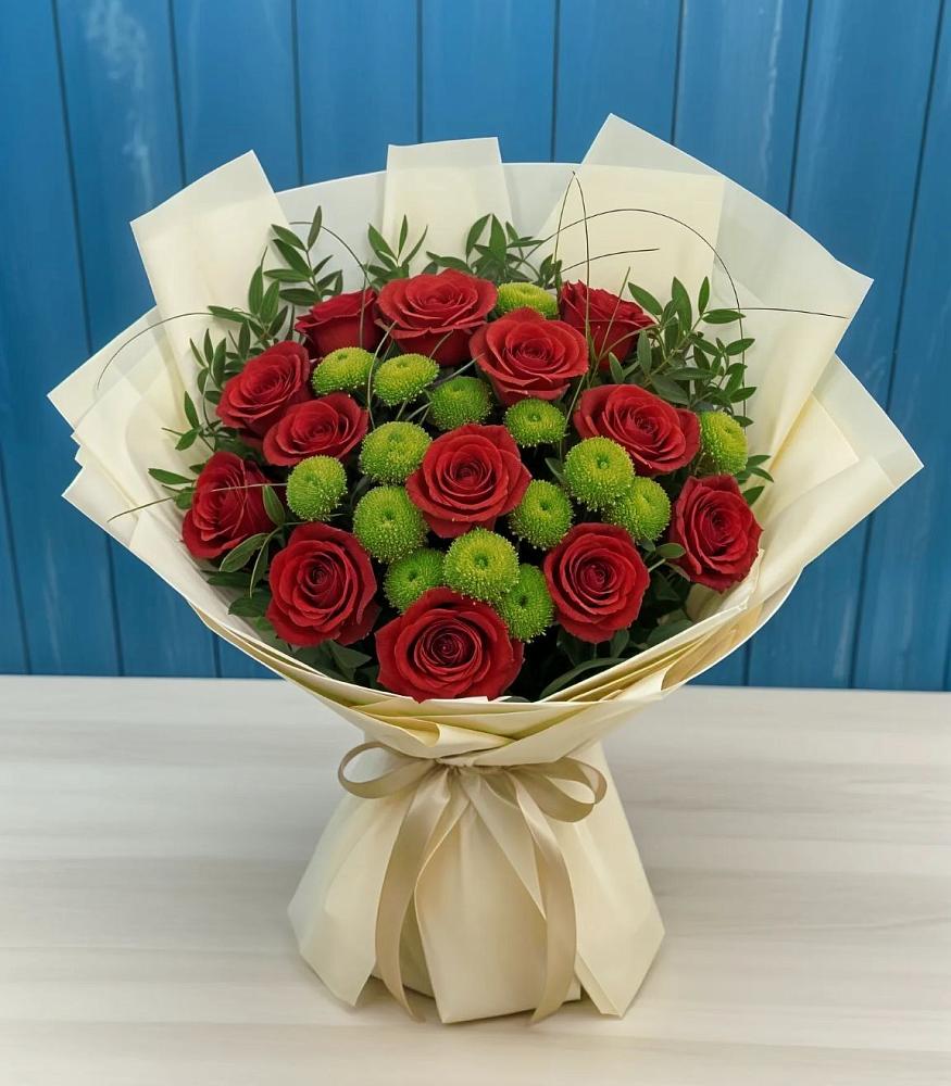 Букет цветов из: Розы и Хризантемы в Устюжне